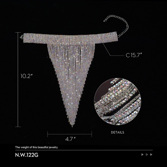 Y2k Diamond Choker 🌟Iced Out Statement Necklace 🌟Fashion Blogger Fave - Picture 3 of 3